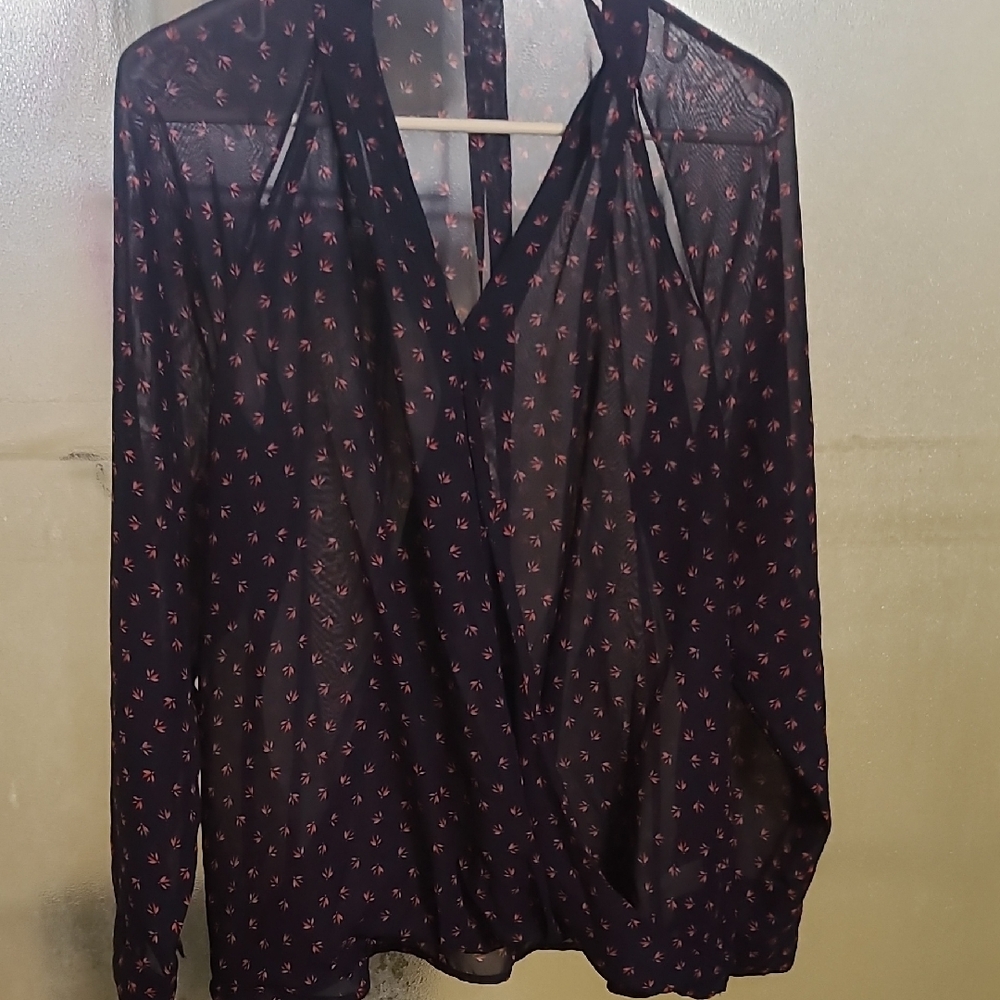 Maurices Black and Pink Blouse